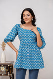 Blue Cotton Top For Women Blue Cotton Top For Women