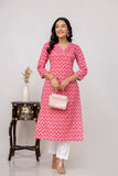 Pink Printed Cotton Kurta Pink Printed Cotton Kurta