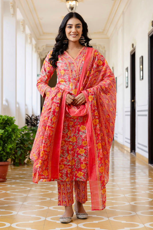 Peach Casual Kurta Set