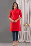 Red Plain Kurta For Women Online Red Plain Kurta For Women Online