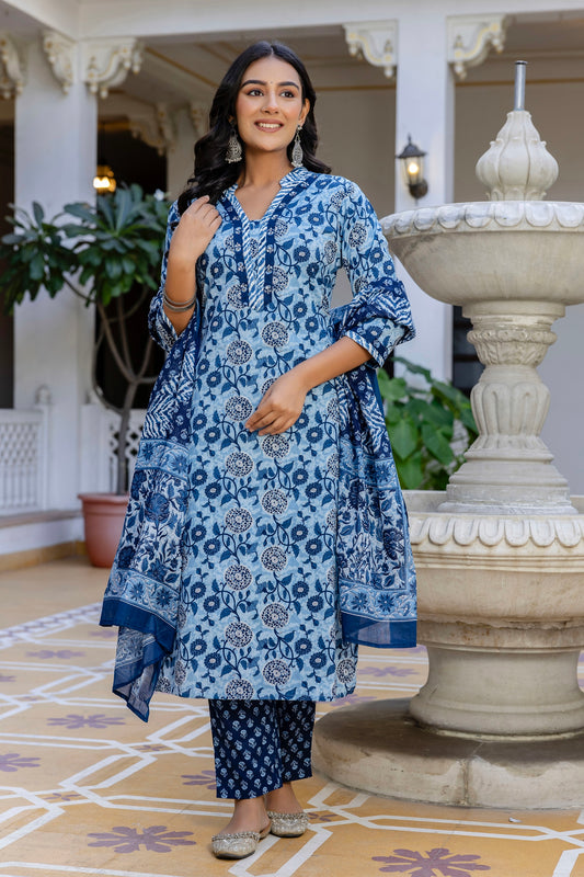 Blue Kurta Set For Women