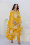 Mustard Yellow Pearl Highlight Cotton Kurta Set with Trousers and Dupatta Mustard Yellow Pearl Highlight Cotton Kurta Set with Trousers and Dupatta