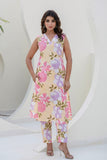 Pastel Yellow Threadwork Straight Kurta with Trousers Coord Set Pastel Yellow Threadwork Straight Kurta with Trousers Coord Set