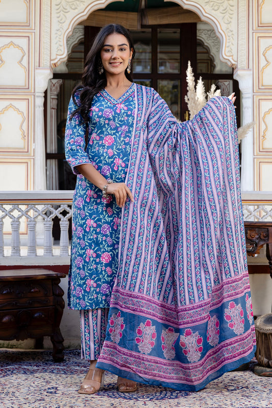 Blue Kurta Set For Women
