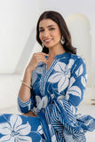 Blue Floral Print Plackett Highlight Collar Kurta Set with Trousers and Dupatta Blue Floral Print Plackett Highlight Collar Kurta Set with Trousers and Dupatta