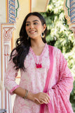 Pink Neck Highlight Printed Cotton Kurta Set with Trousers and Dupatta Pink Neck Highlight Printed Cotton Kurta Set with Trousers and Dupatta
