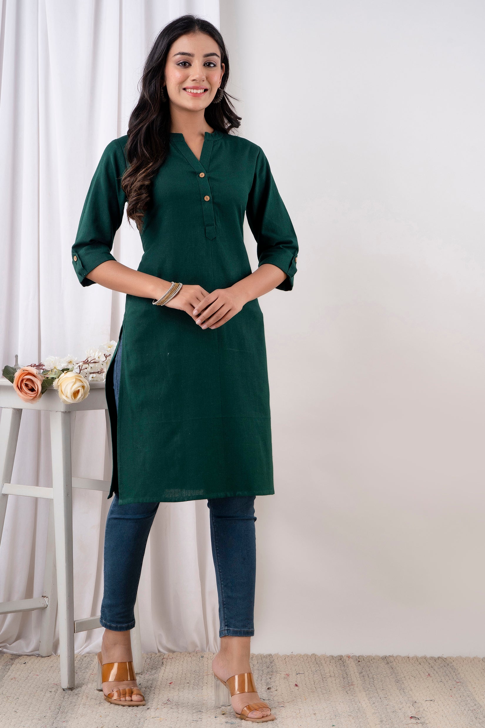 Dark Green Kurta For women Online Dark Green Kurta For women Online