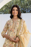 Pastel Yellow Collar Neck Floral Kurta Set with Trousers and Dupatta Pastel Yellow Collar Neck Floral Kurta Set with Trousers and Dupatta