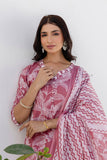 Dusty Pink Floral Print Cotton Kurta Set with Trouser and Dupatta Dusty Pink Floral Print Cotton Kurta Set with Trouser and Dupatta
