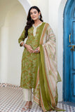 Sage Green Floral Kurta Set with Trousers and Dupatta Sage Green Floral Kurta Set with Trousers and Dupatta