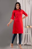 Red Plain Kurta For Women Online Red Plain Kurta For Women Online