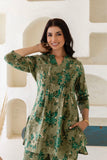 Safina - Green Pintucks Details Kurti with Wide Pants Coord Set Safina - Green Pintucks Details Kurti with Wide Pants Coord Set
