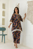 Azura - Blue Cotton A-line Kurti with Wide Pants Coord Set Azura - Blue Cotton A-line Kurti with Wide Pants Coord Set