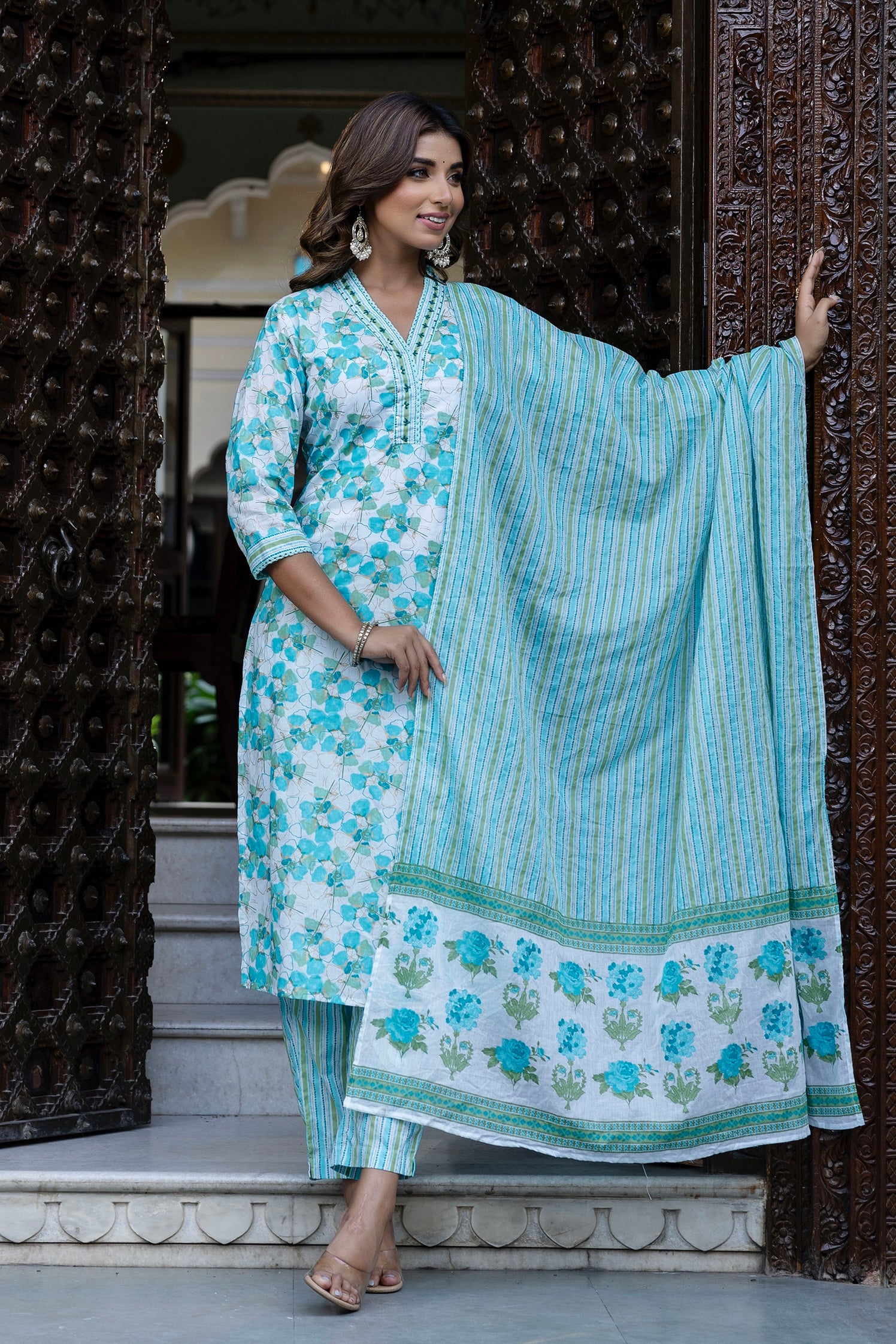 Blue Cotton Kurta Set Blue Cotton Kurta Set