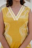 Mustard Yellow Embellished Straight Kurta with Trousers Coord Set Mustard Yellow Embellished Straight Kurta with Trousers Coord Set