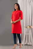 Red Plain Kurta For Women Online Red Plain Kurta For Women Online