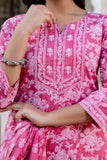 Pink Threadwork Highlight Cotton Kurta Set with Trousers and Dupatta Pink Threadwork Highlight Cotton Kurta Set with Trousers and Dupatta