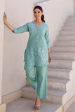 Damaris - Sage Green Cotton Flex Solid Embroidered Coord Set Damaris - Sage Green Cotton Flex Solid Embroidered Coord Set