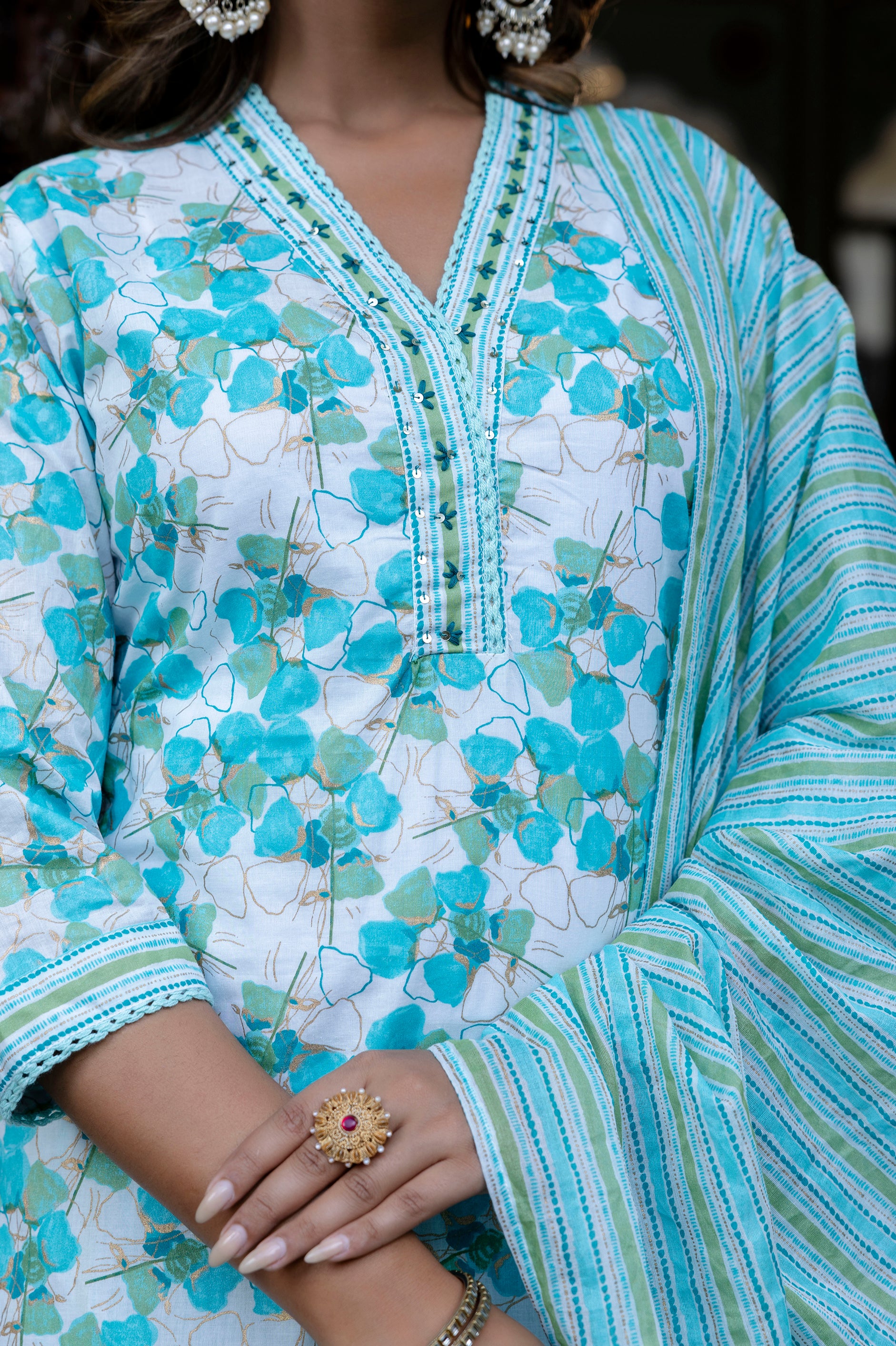 Blue Cotton Kurta Set Blue Cotton Kurta Set