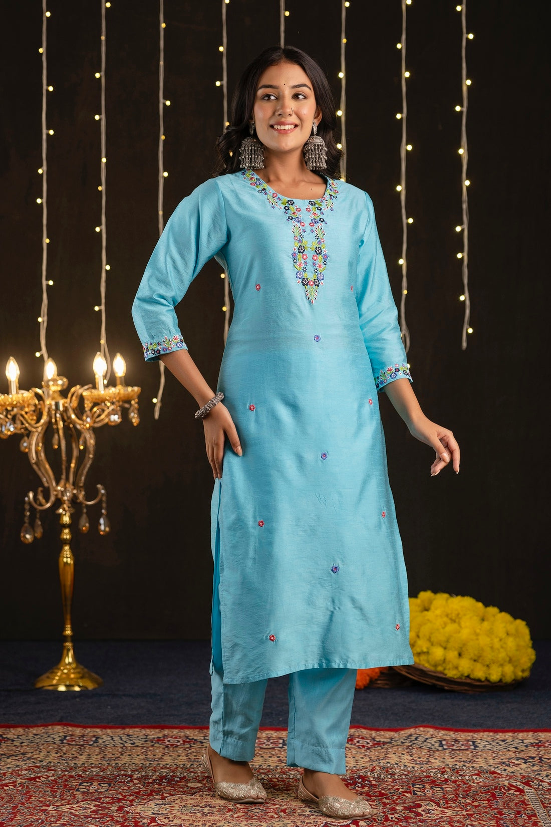 Sky Blue kurta set for women with dupatta Sky Blue kurta set for women with dupatta