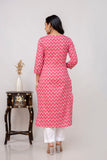 Pink Printed Cotton Kurta Pink Printed Cotton Kurta