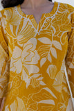 Mustard Yellow Pearl Highlight Cotton Kurta Set with Trousers and Dupatta Mustard Yellow Pearl Highlight Cotton Kurta Set with Trousers and Dupatta