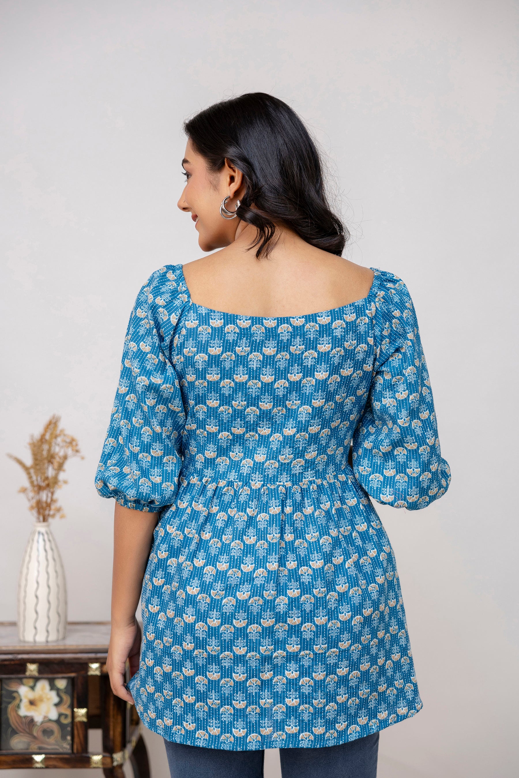 Blue Cotton Top For Women Blue Cotton Top For Women