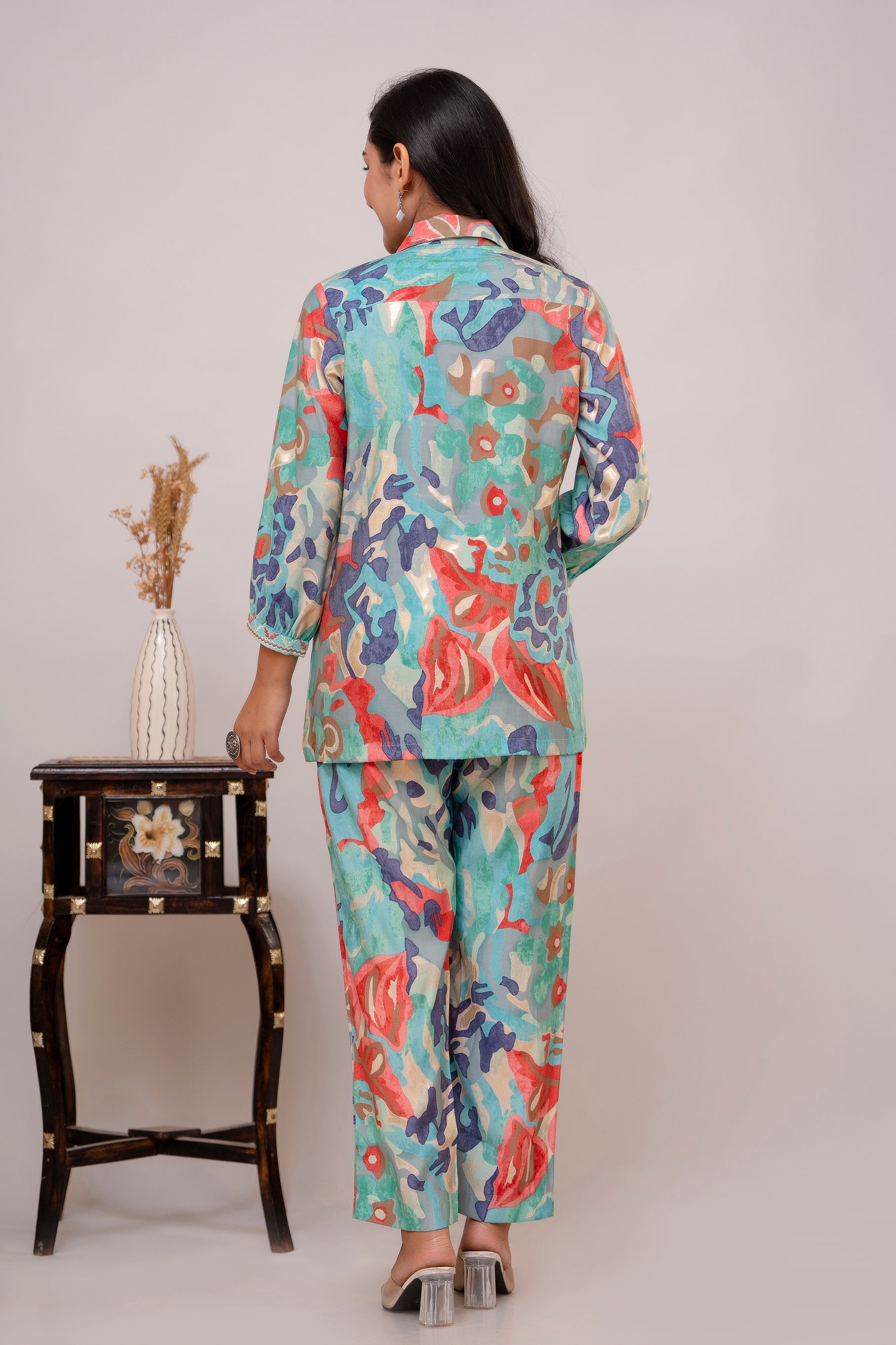 EMILY - Coordinated Embroidered Shirt and Pants Set