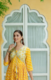 Yellow Leheriya Jacket Style Designer Gown Yellow Leheriya Jacket Style Designer Gown