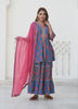 Peplum Top & Designer Skirt Set Peplum Top & Designer Skirt Set