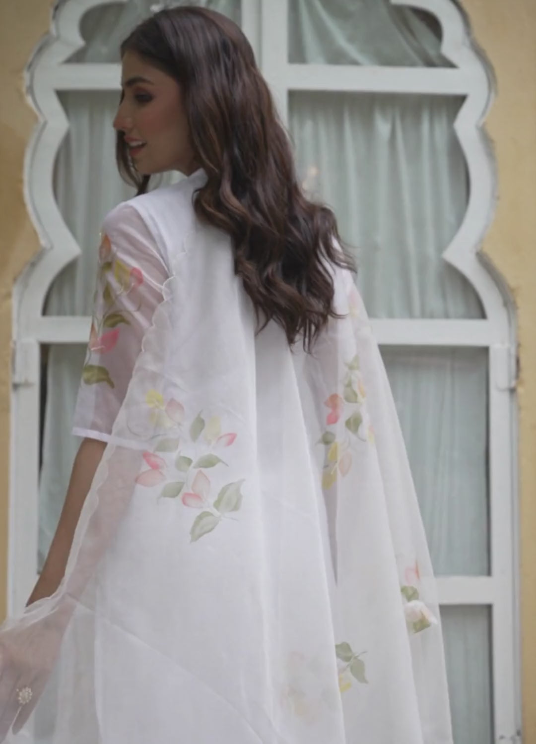 Handpainted Organza Kurta Set Handpainted Organza Kurta Set
