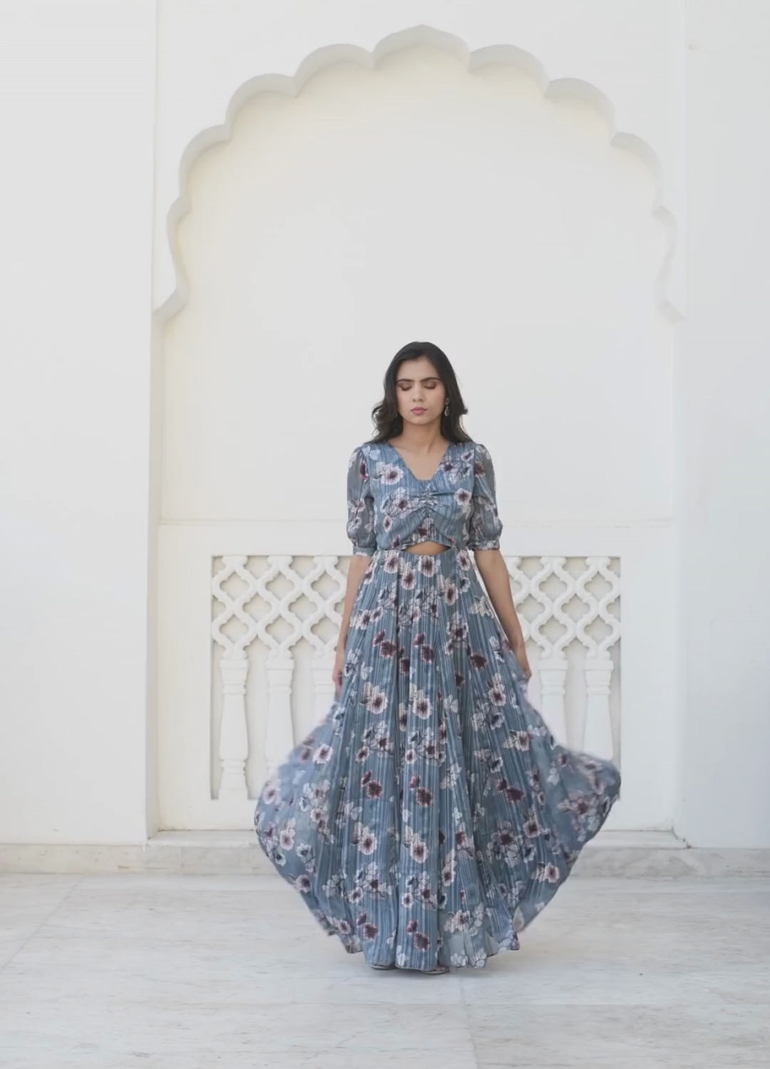 Satin Georgette Gown Satin Georgette Gown