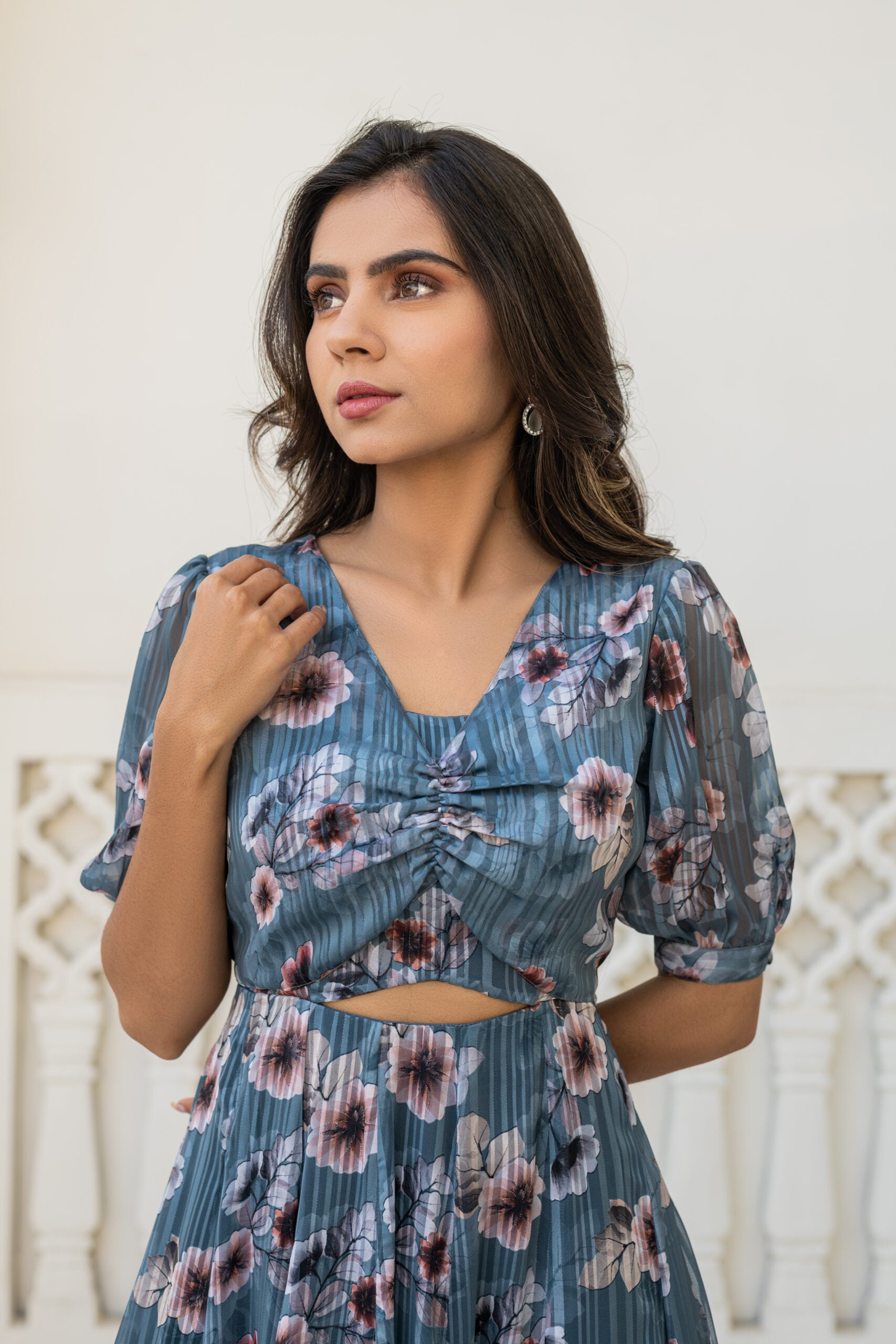 Satin Georgette Gown Satin Georgette Gown