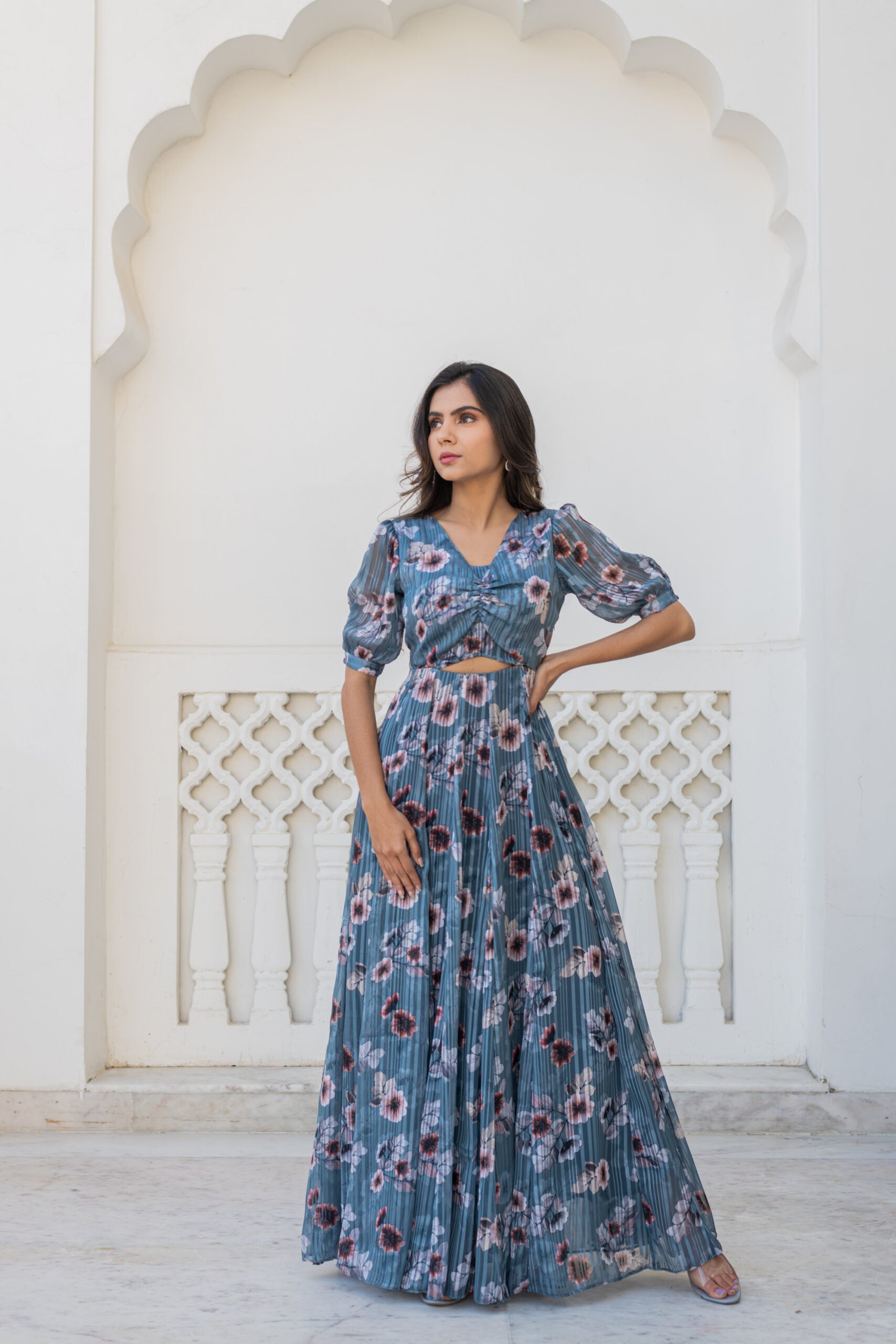 Satin Georgette Gown Satin Georgette Gown