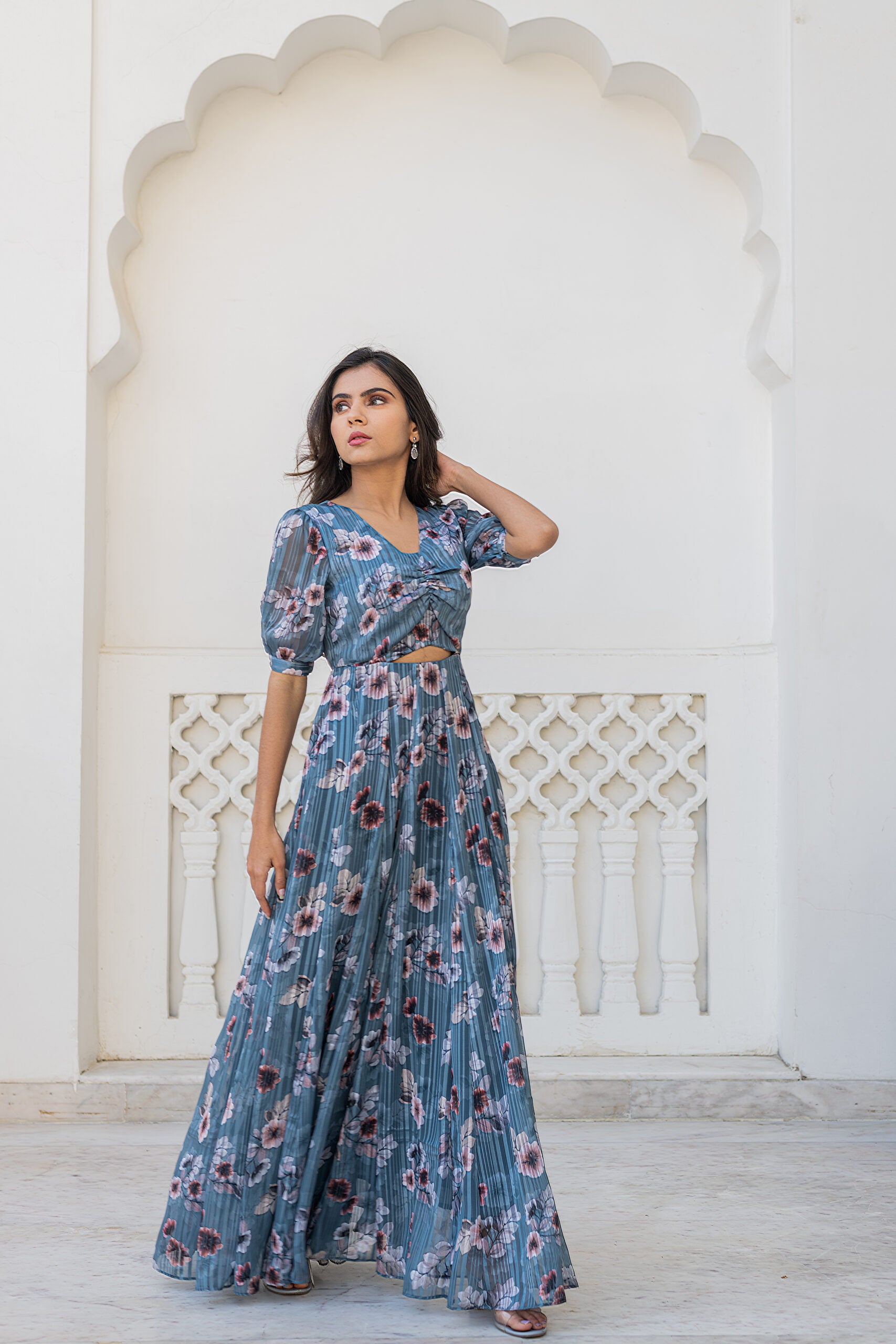Satin Georgette Gown Satin Georgette Gown