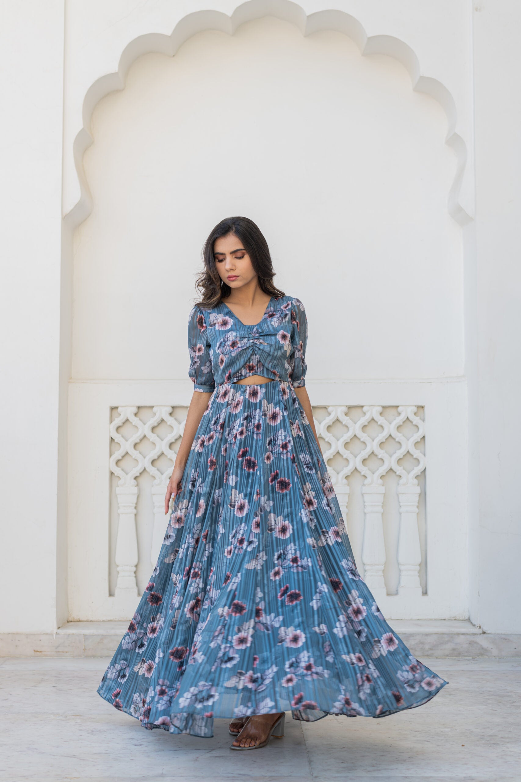 Satin Georgette Gown Satin Georgette Gown