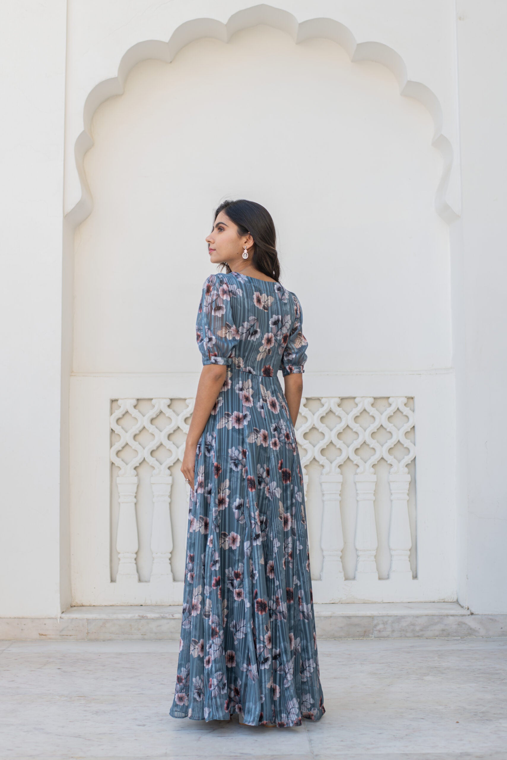 Satin Georgette Gown Satin Georgette Gown