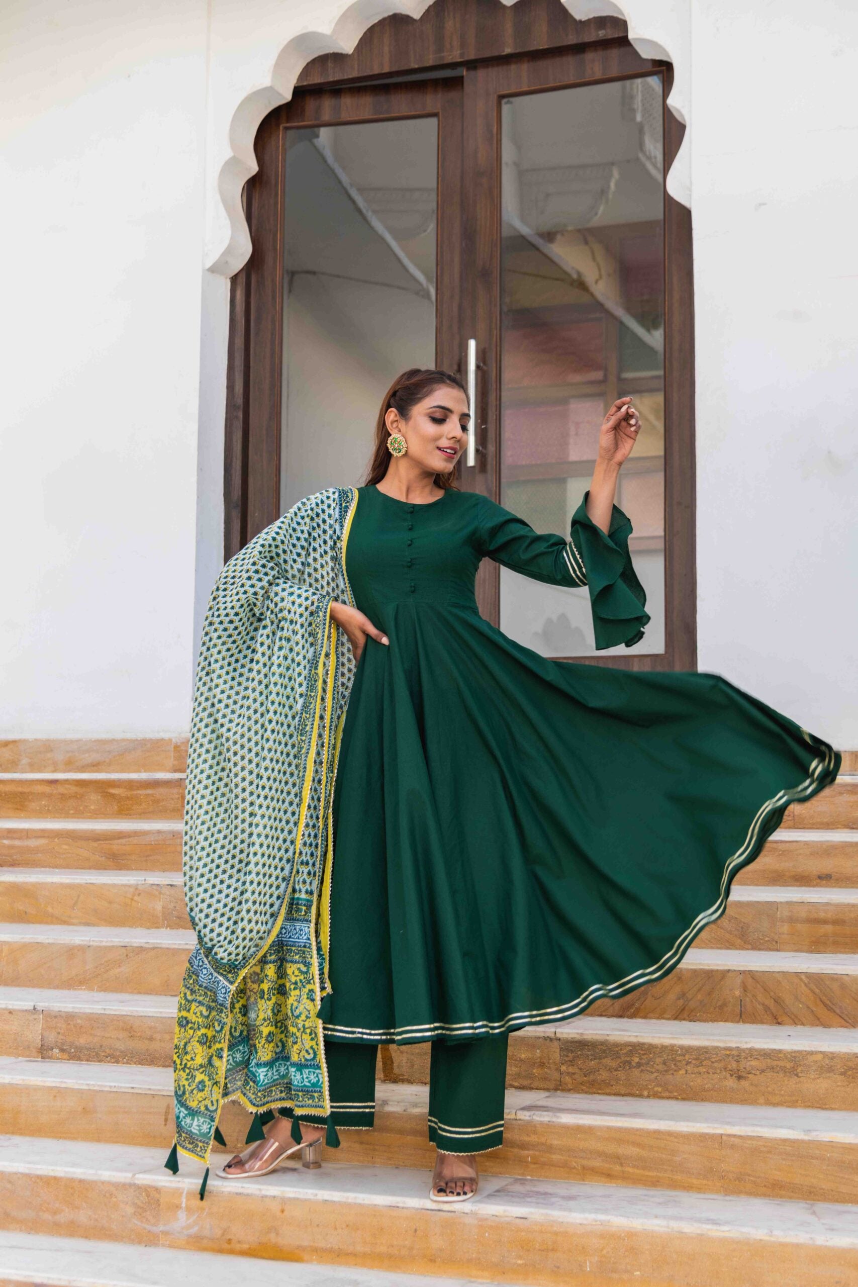 Green Cotton Kurta Set Green Cotton Kurta Set
