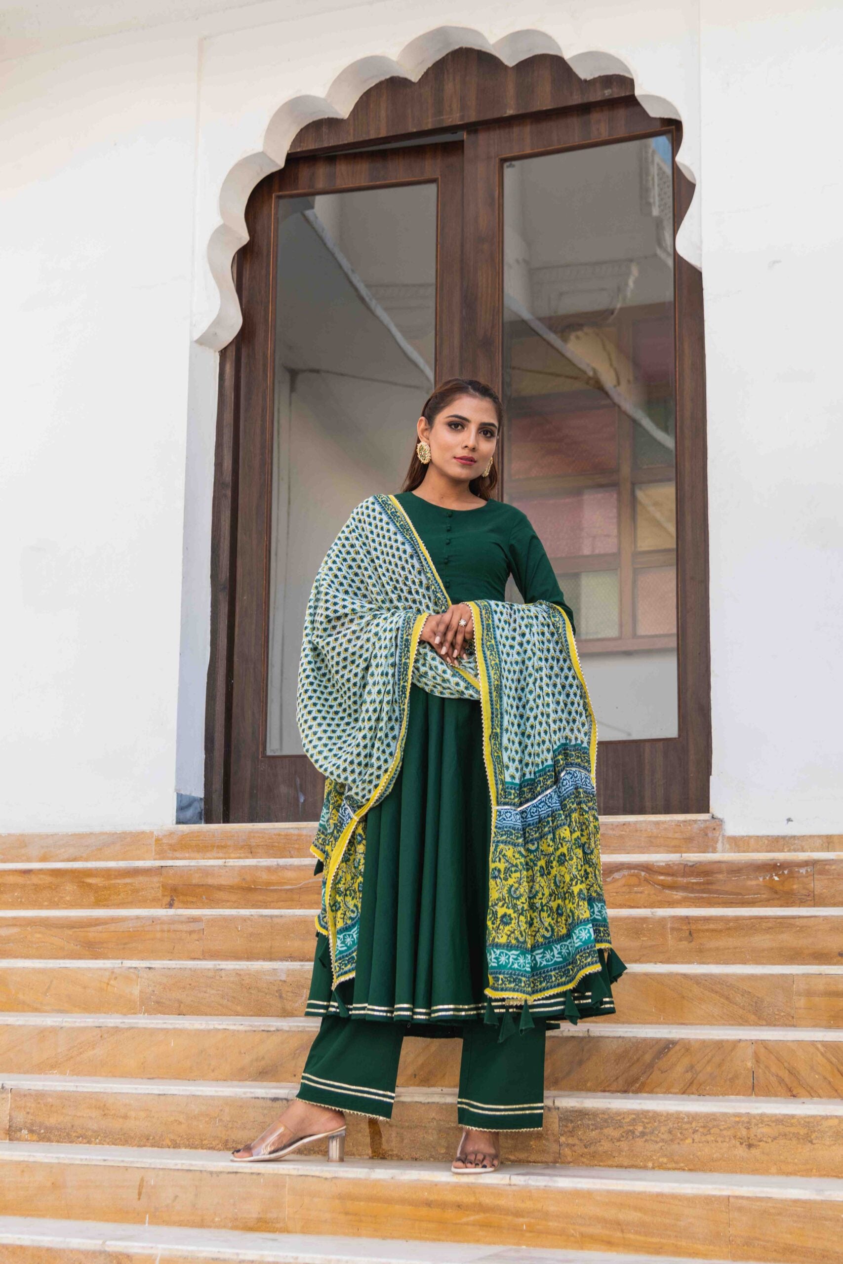 Green Cotton Kurta Set Green Cotton Kurta Set