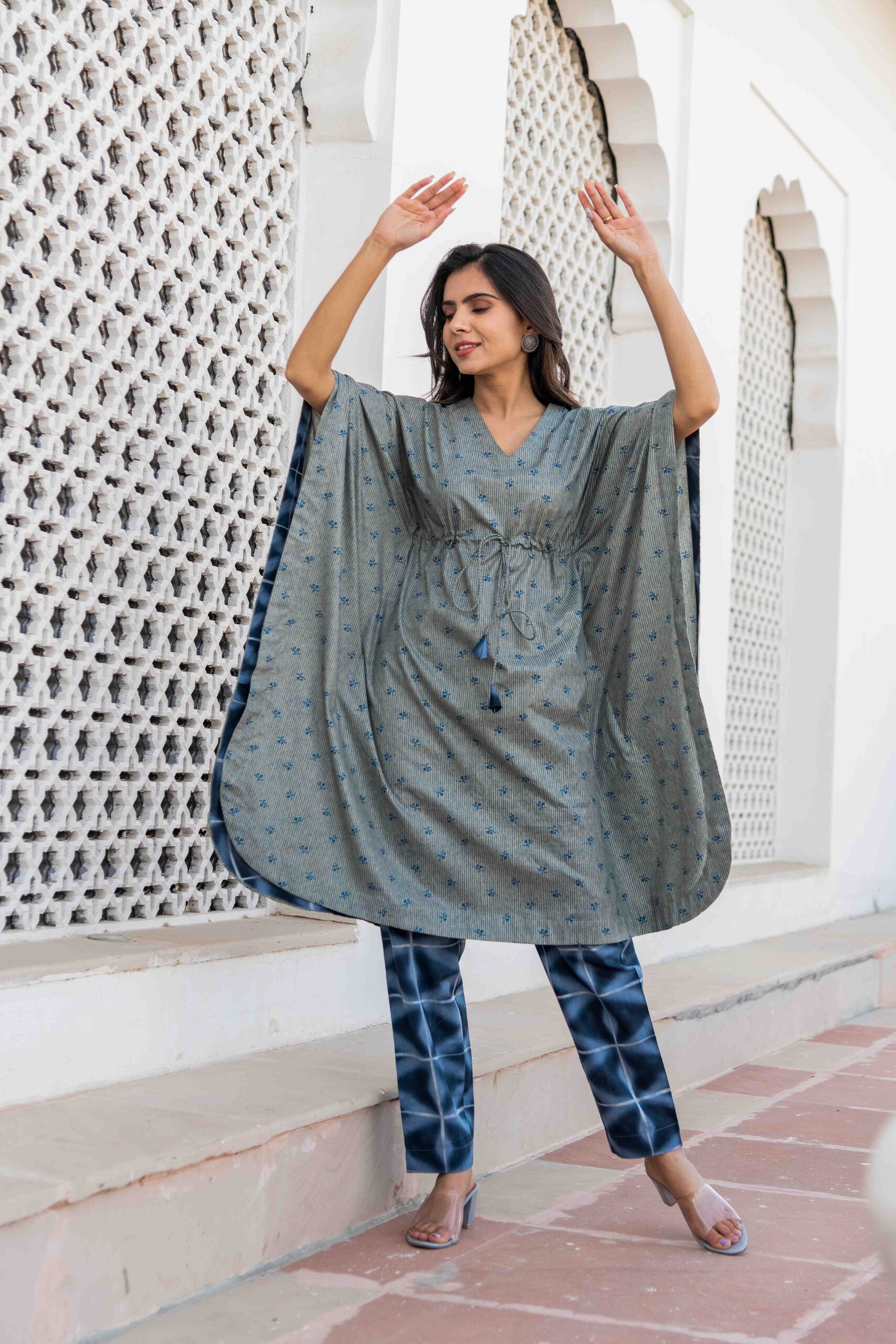 Grey Designer Kaftan Set Grey Designer Kaftan Set