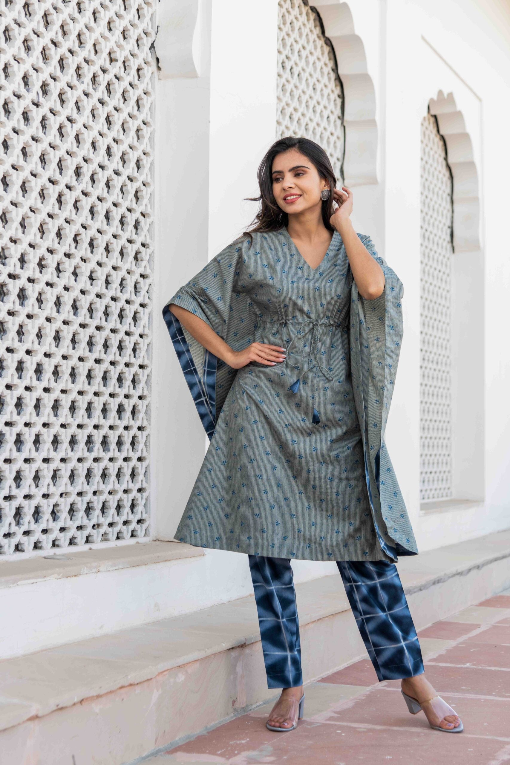 Grey Designer Kaftan Set Grey Designer Kaftan Set
