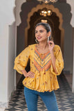 Peplum Yellow Printed Top Peplum Yellow Printed Top