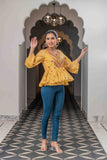 Peplum Yellow Printed Top Peplum Yellow Printed Top