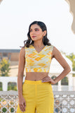 Yellow Modern Georgette Sharara Set Yellow Modern Georgette Sharara Set