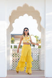 Yellow Modern Georgette Sharara Set Yellow Modern Georgette Sharara Set