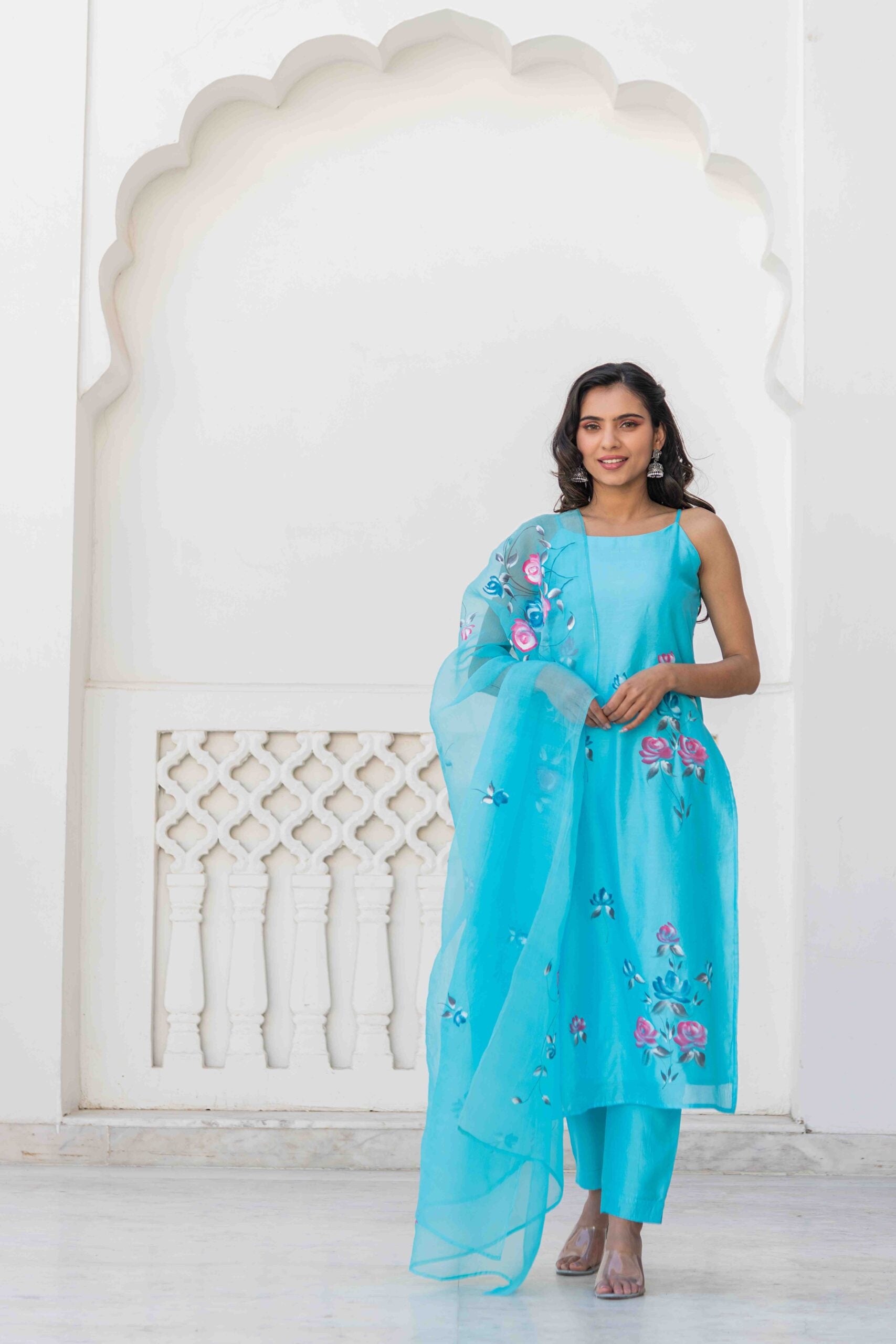 Printed Handpainted Cotton Kurta Set Printed Handpainted Cotton Kurta Set
