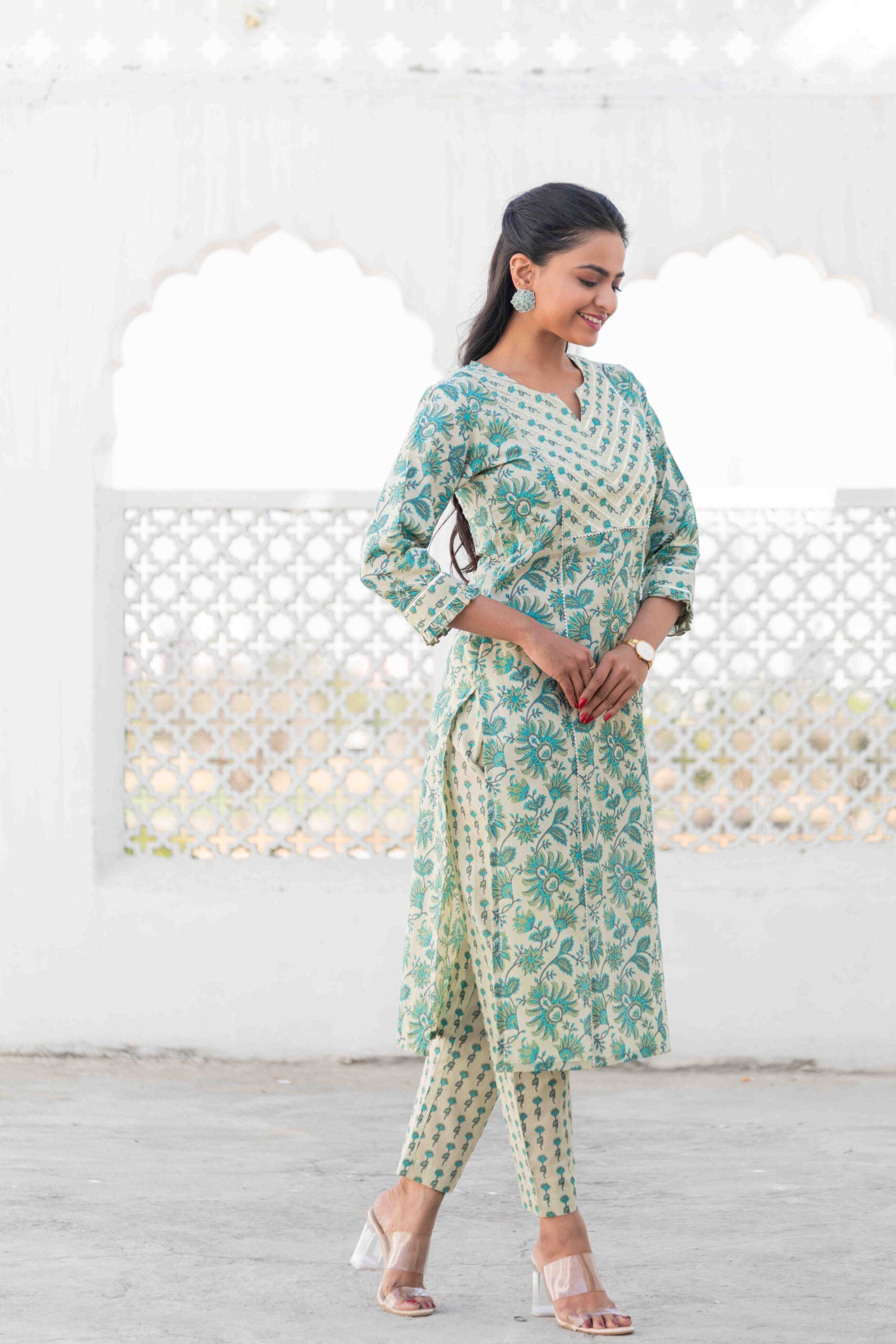Green Cotton Kurta Set Green Cotton Kurta Set