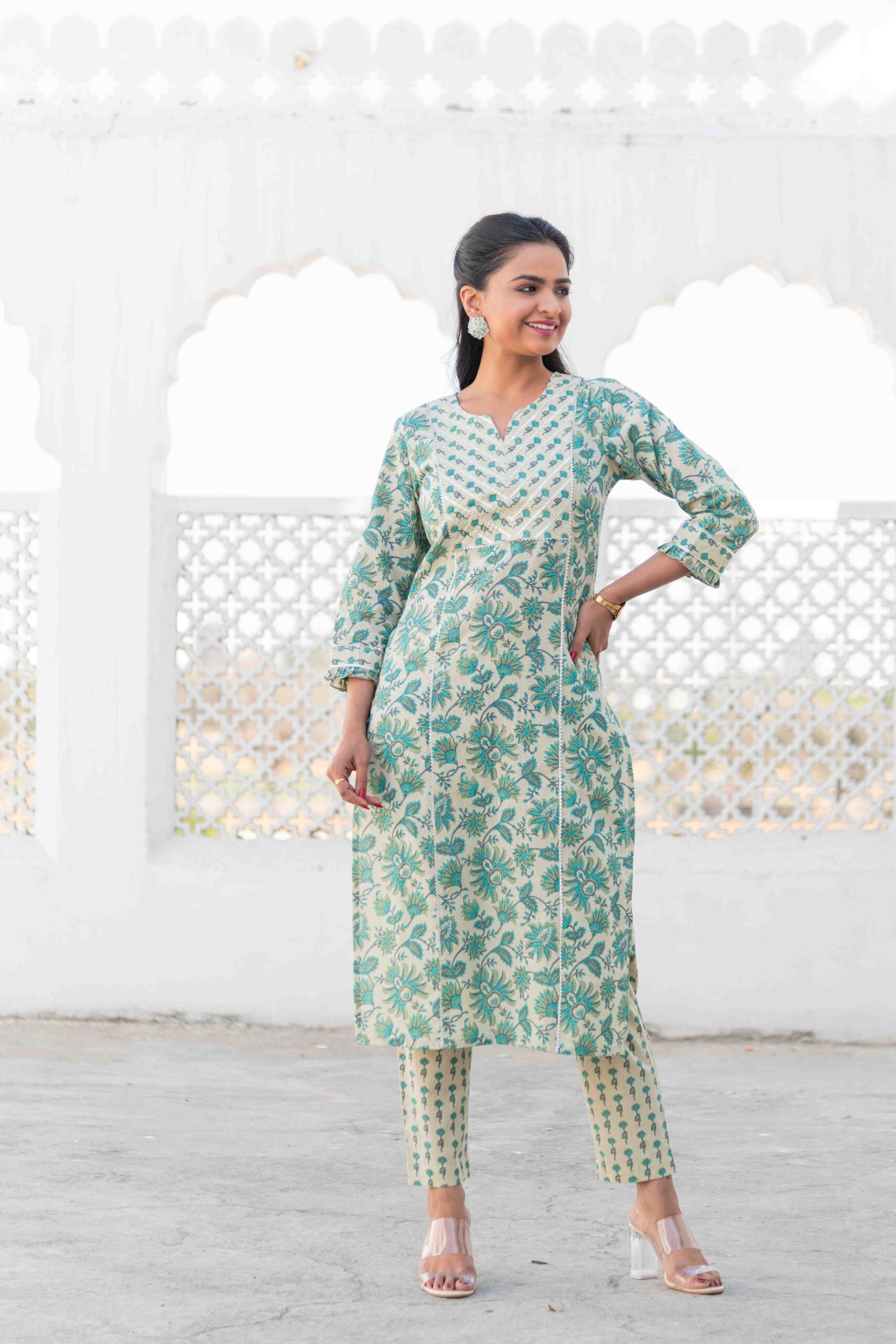 Green Cotton Kurta Set Green Cotton Kurta Set