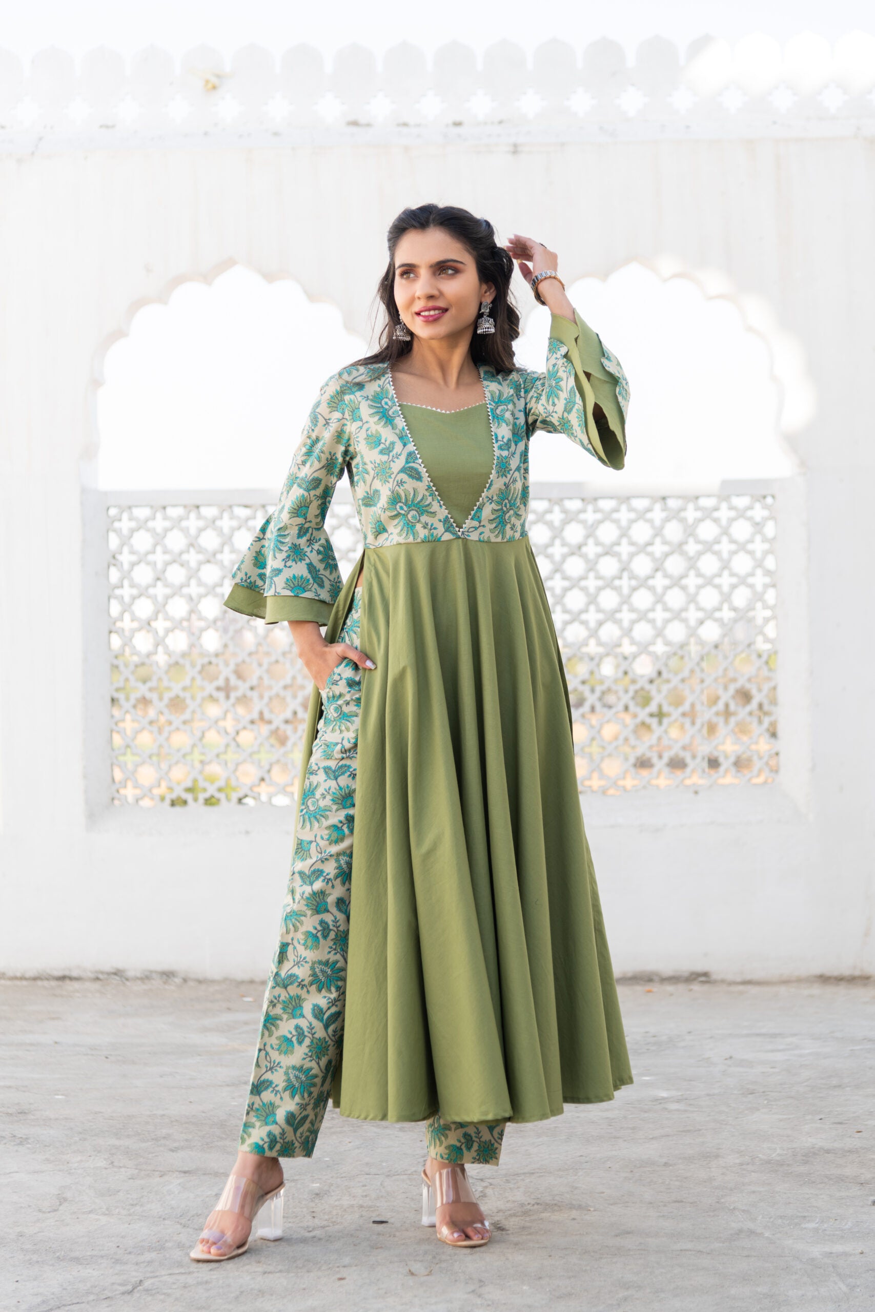 Green Cotton Kurta Set Green Cotton Kurta Set
