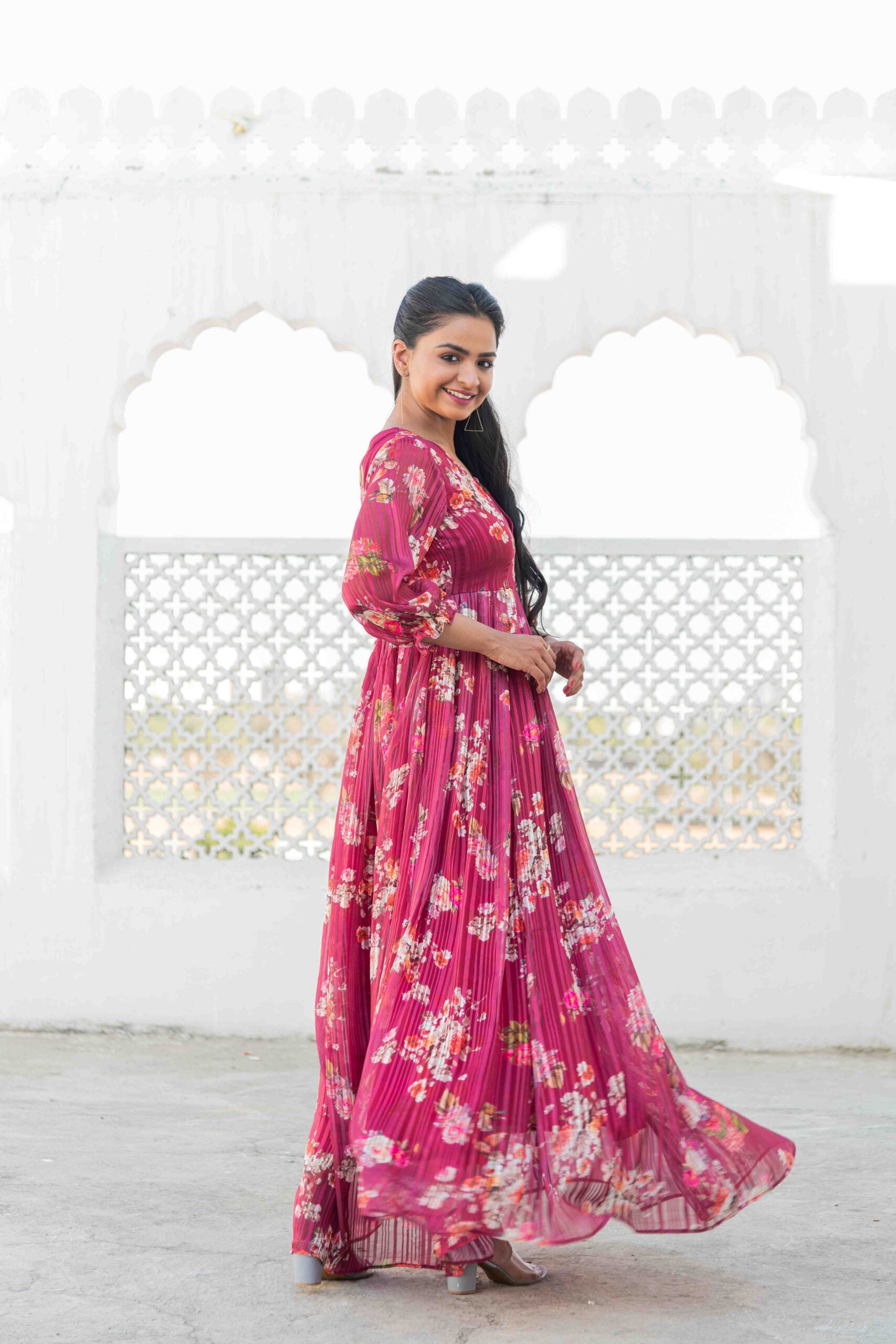 Women's Designer Satin Georgette Gown Women's Designer Satin Georgette Gown